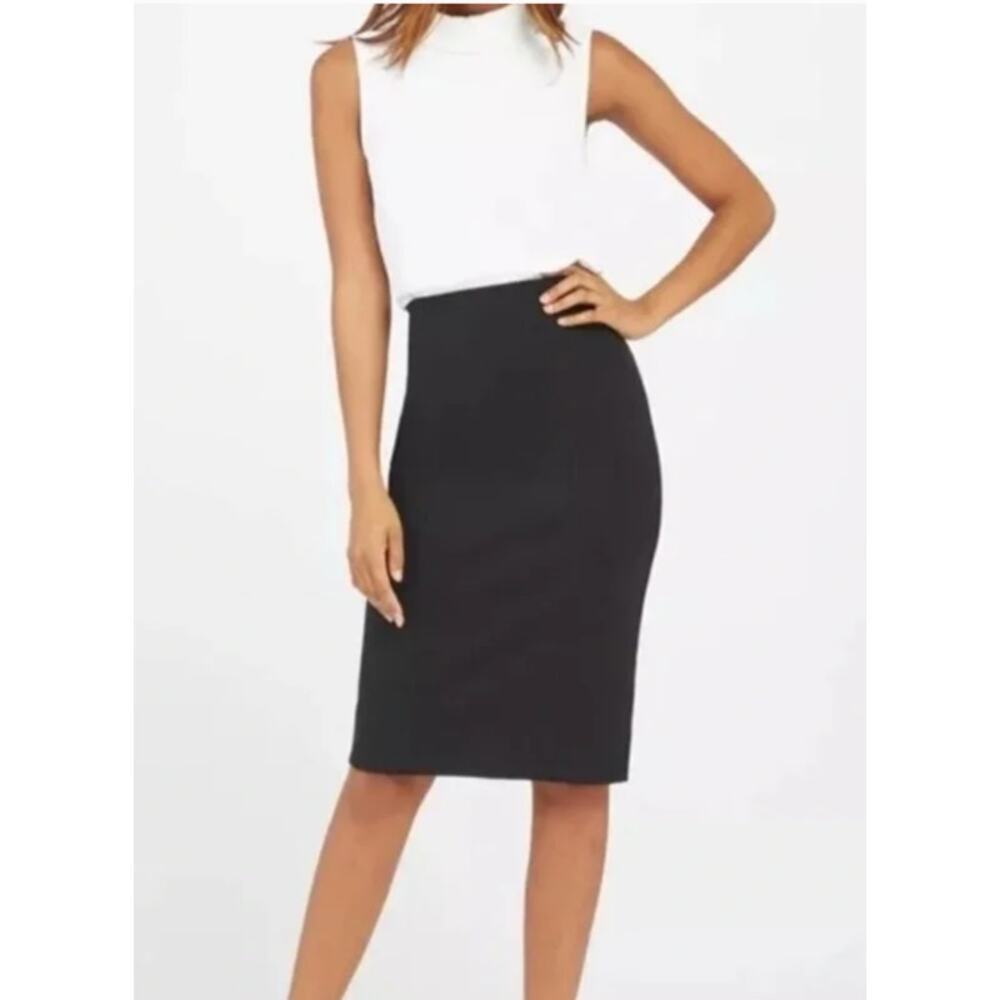 Spanx The Perfect Black Pencil Skirt Size XL Shaper Stretch Office Work